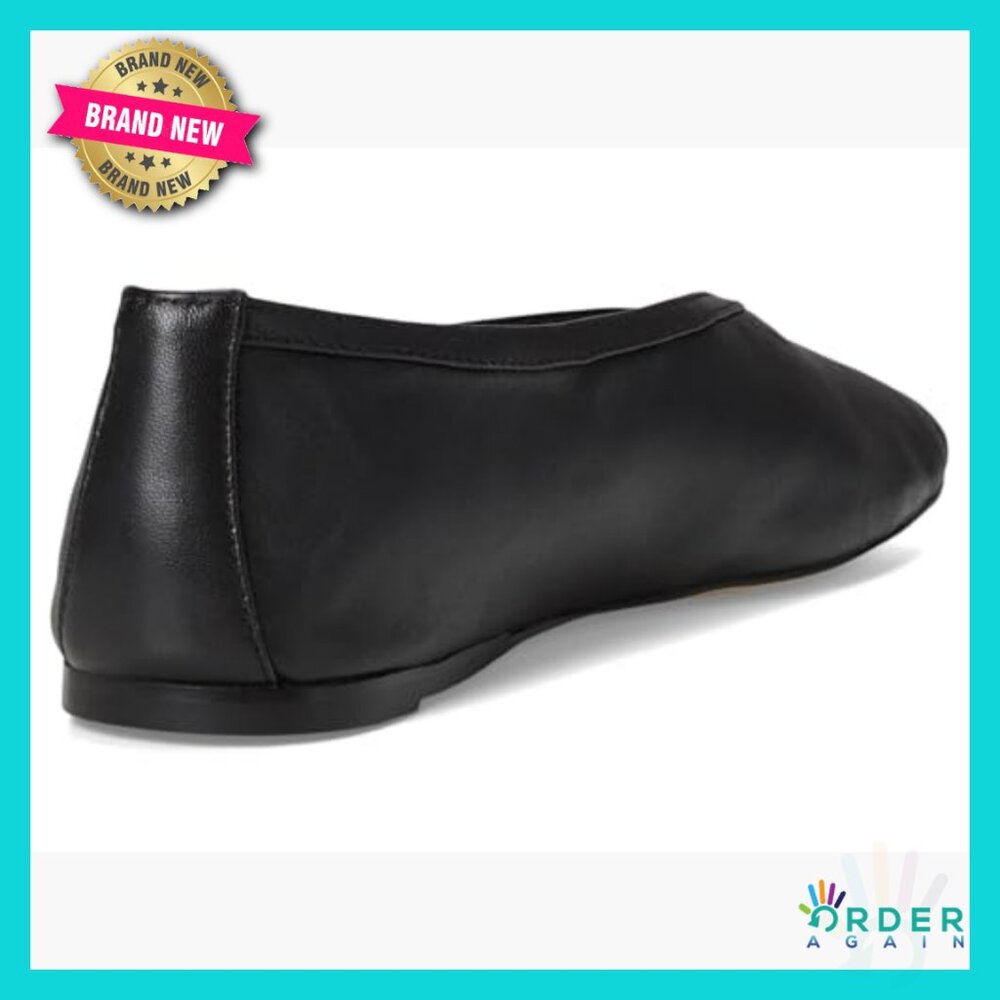 Square-Toe Ballet Flats Metallic Finish Elegant Minimal Chic Comfortable Slip-On - Picture 5 of 7